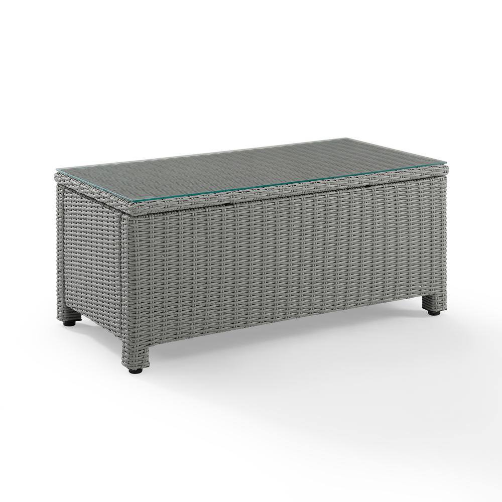 Back. Crosley Furniture - Bradenton Wicker Outdoor Coffee Table - Gray.