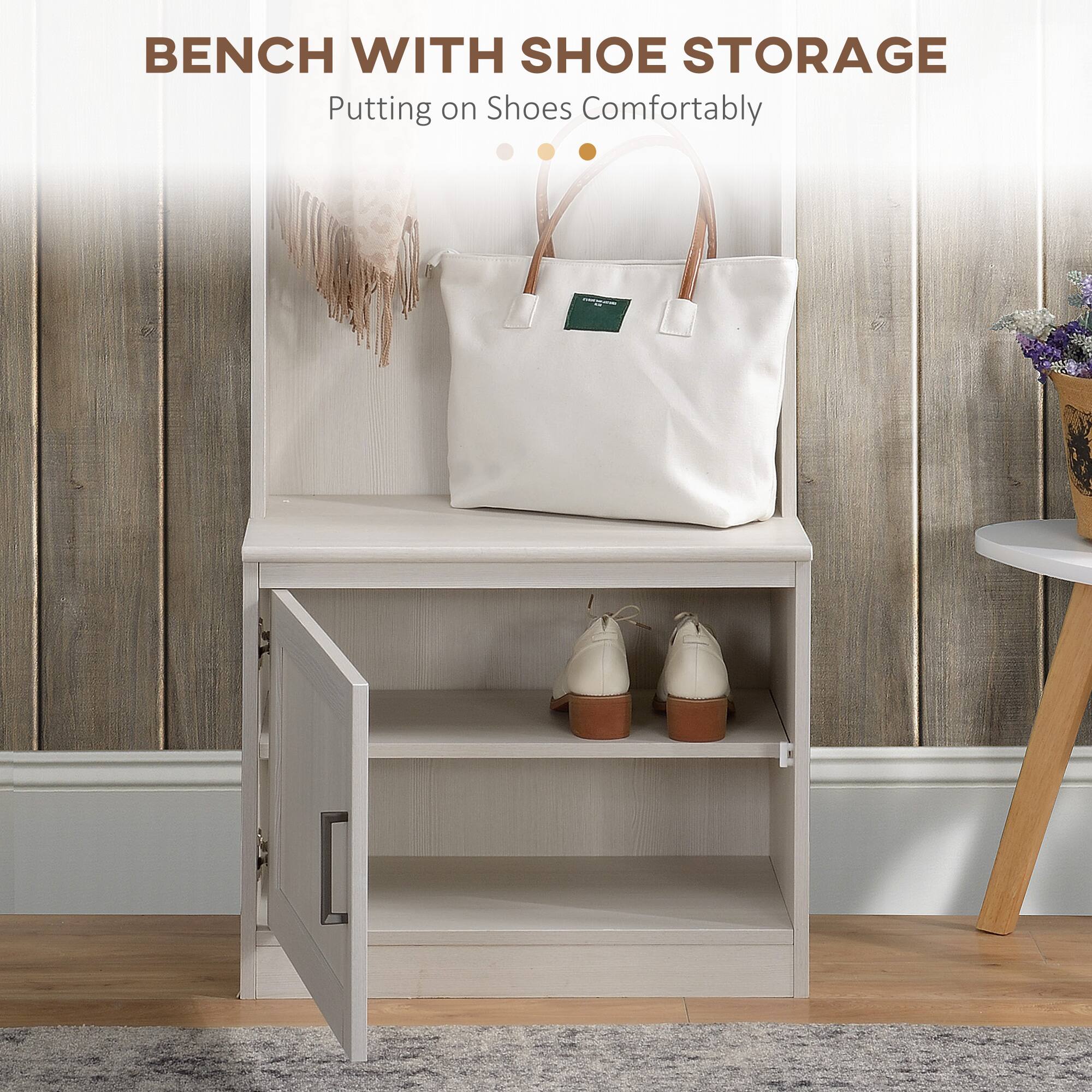 BENCH WITH SHOE STORAGE
Putting on Shoes Comfortably