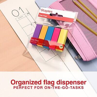 01 SUNDAY  
HO  
7 Staples  
Page Flags  
Page Flags 28  
500  
Organized flag dispenser  
PERFECT FOR ON-THE-GO-TASKS