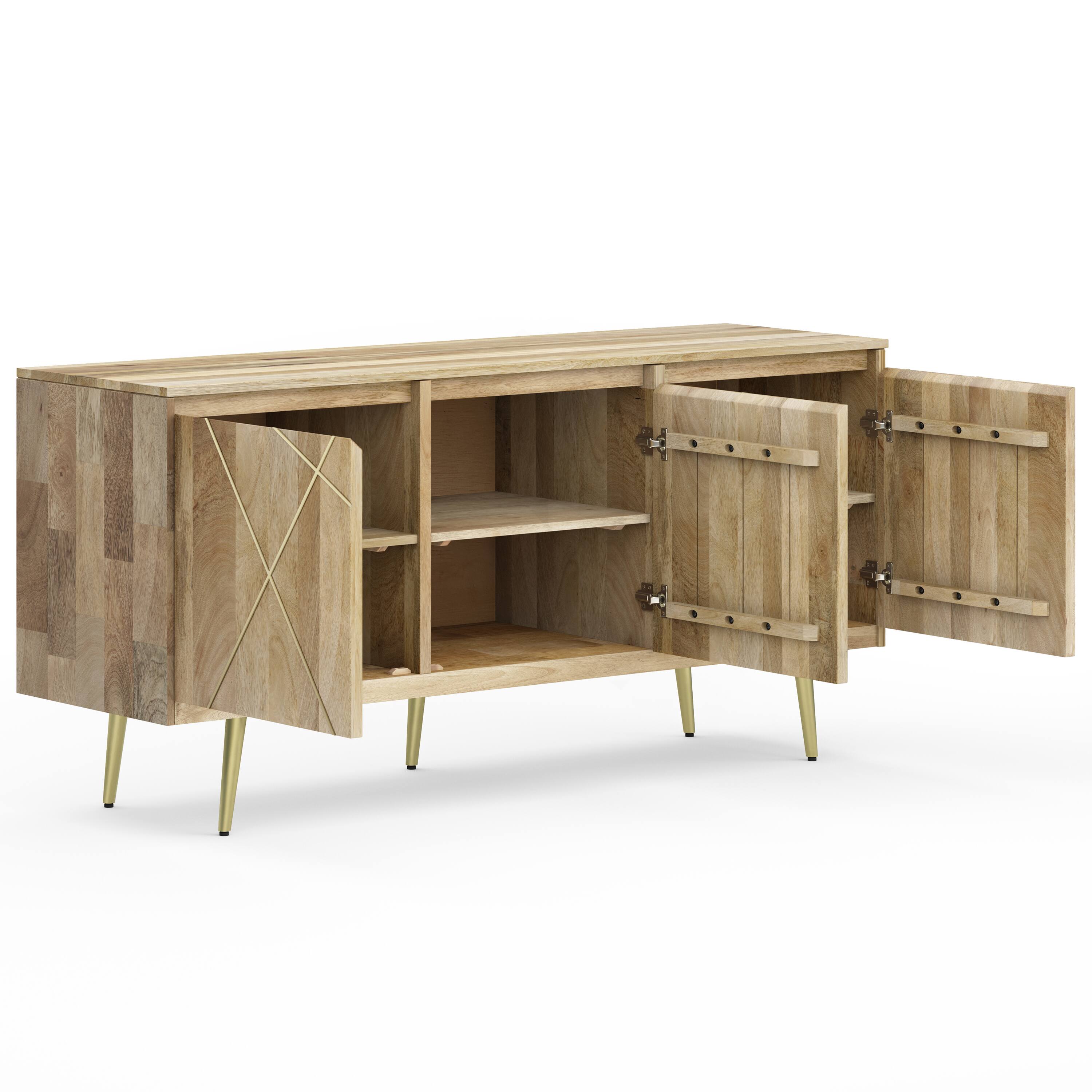 Back. Simpli Home - Jager SOLID MANGO WOOD Sideboard Buffet in Natural - Natural.