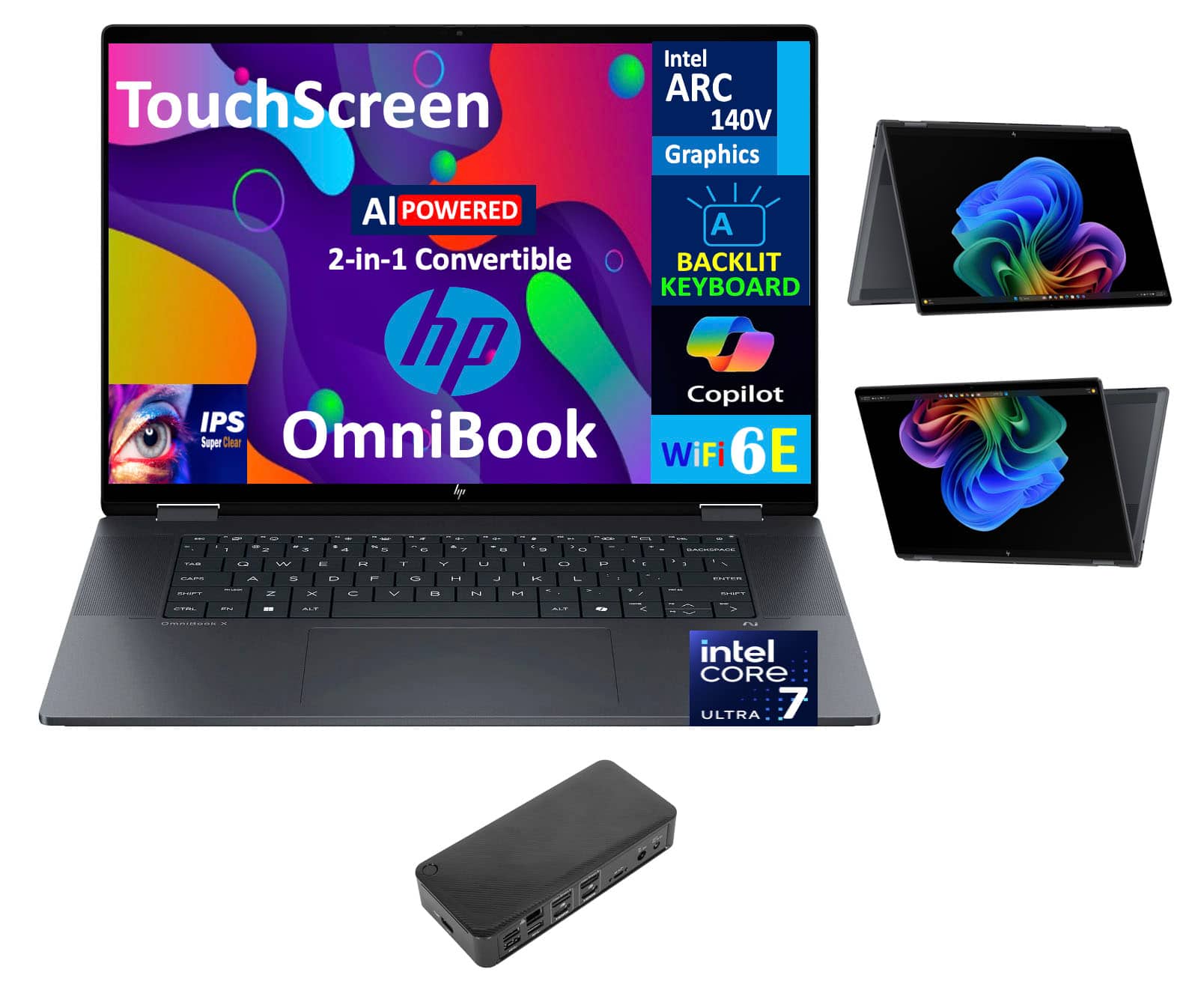 HP OmniBook X Flip 2 in 1 Laptop 16.0 WUXGA (Intel Ultra 7 258V