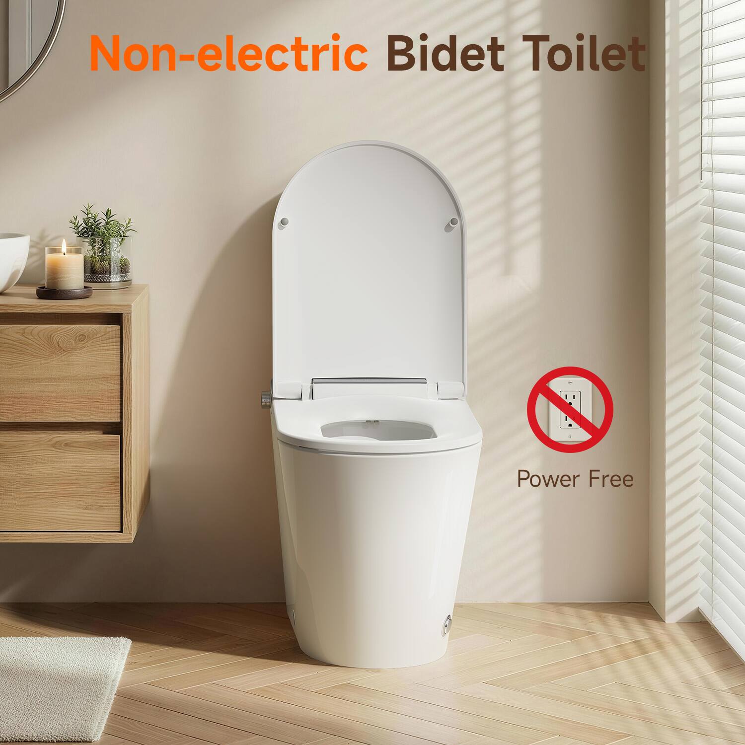 Non-electric Bidet Toilet  
Power Free