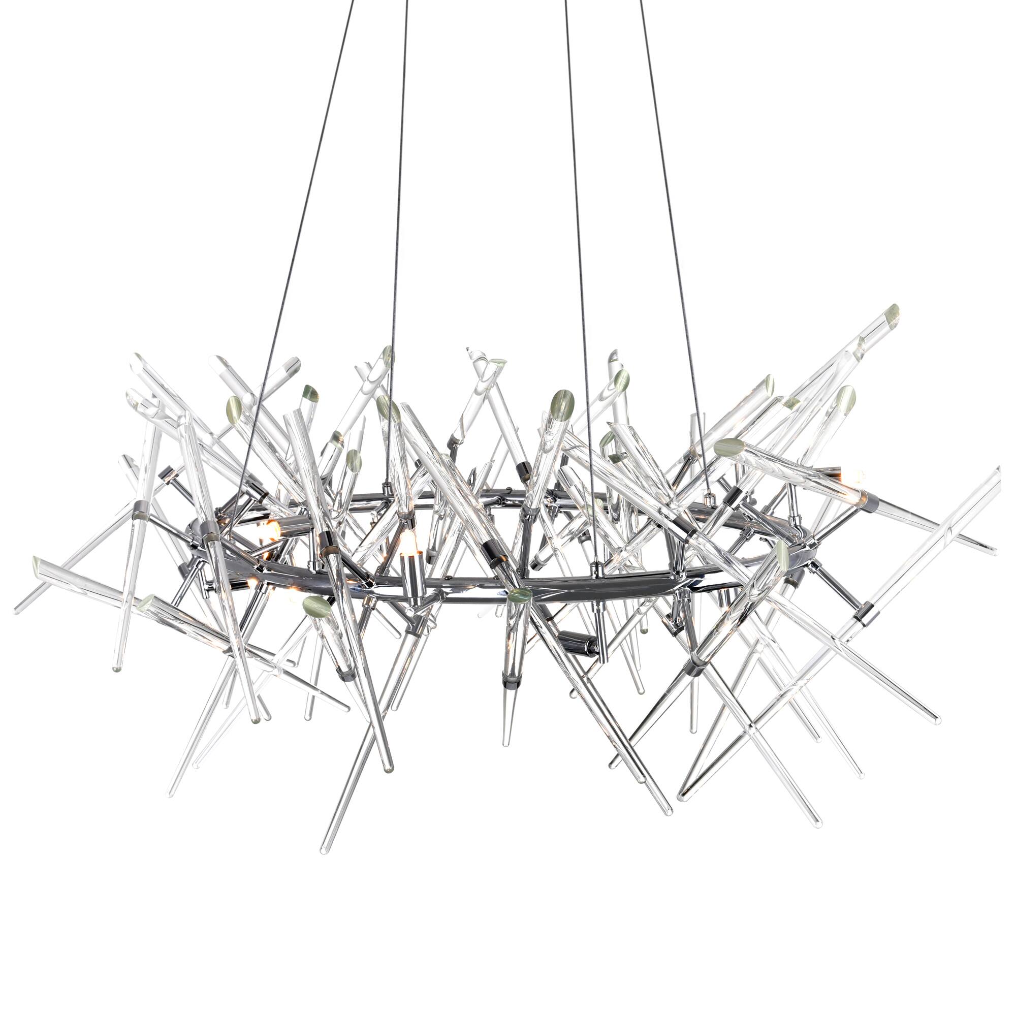 Left. CWI Lighting - Icicle 12 Light Chandelier With Chrome Finish - Chrome.