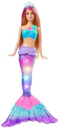 Mattel - Barbie Dreamtopia Twinkle Lights Mermaid, Blonde with Pink Streaks - Collectibles - Multicolor