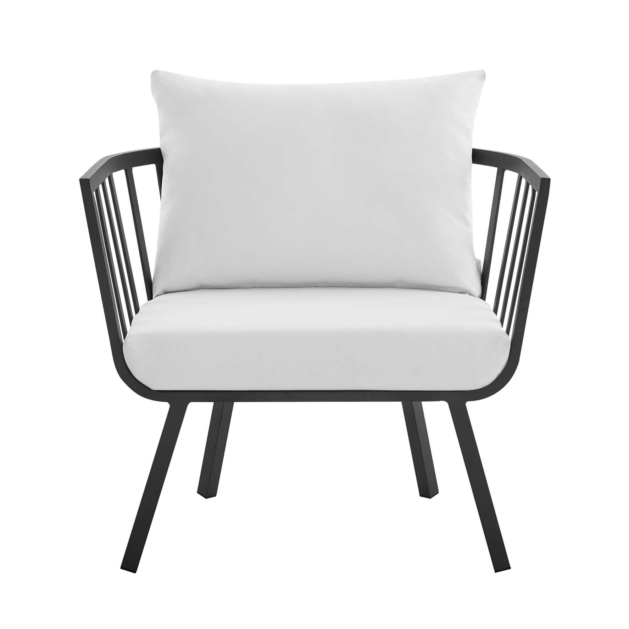 Alt View 2. Modway - Riverside Outdoor Patio Aluminum Armchair by Modway - Gray White.