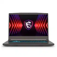 Front. MSI - MSI Thin 15.6 inch FHD 144Hz Gaming Laptop Intel Core i5-13420H NVIDIA GeForce RTX 4050 - 16GB DDR4 512GB SSD Gray (2025 - gray.