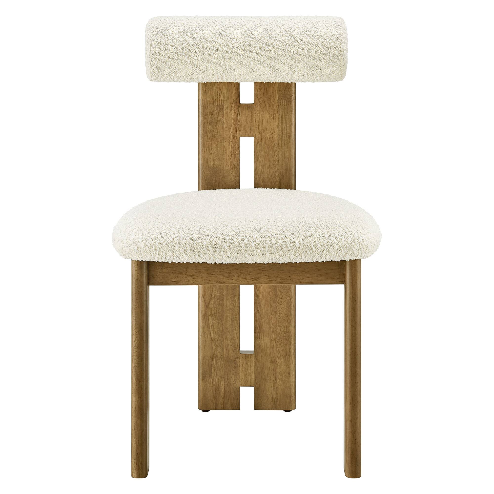 Alt View 3. Modway - Torian Boucle Fabric Dining Chair Set of 2 by Modway - White.
