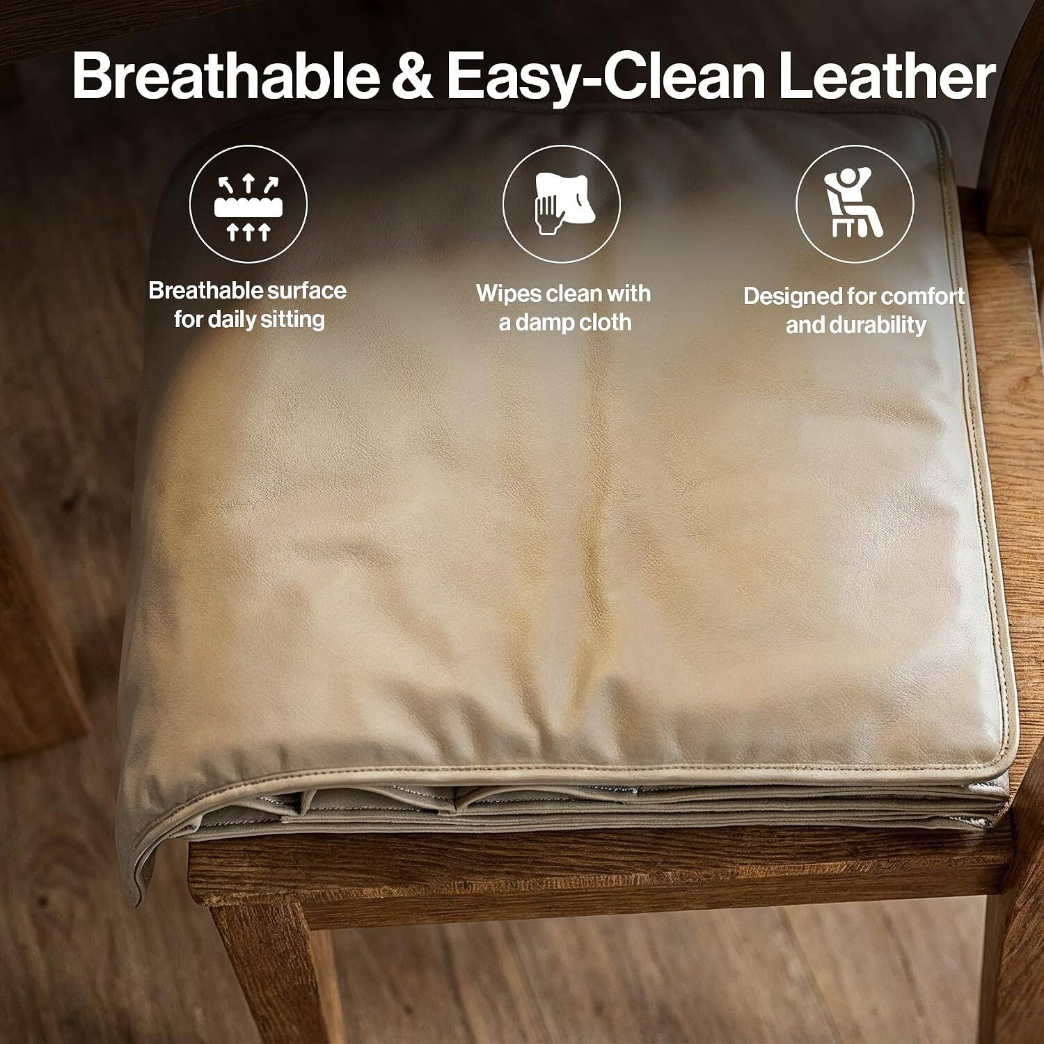 Breathable & Easy-Clean Leather

- Breathable surface for daily sitting
- Wipes clean with a damp cloth
- Designed for comfort and durability