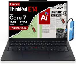 Lenovo - Upgraded - ThinkPad E14 Gen 7 14" FHD+ Touchscreen Laptop - Intel Core 7 240H - 16GB RAM - 512GB SSD - Thunderbolt - Win 11Pro - Black