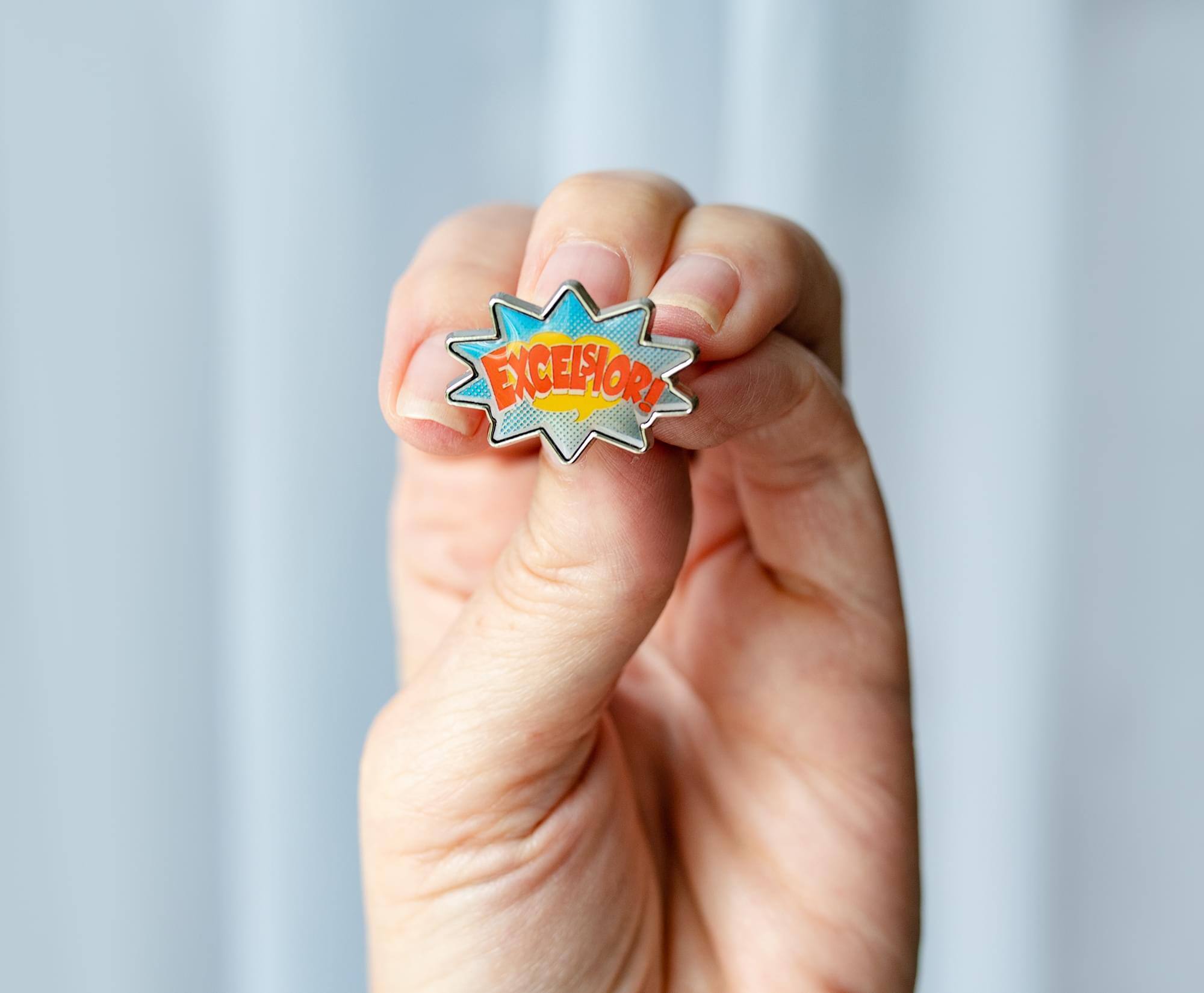 Alt View 10. Marvel - Stan Lee Excelsior Enamel Collector Pin - Blue.