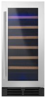 Whirlpool - 34-Bottle Built-In Wine Cooler - Black on Stainless Steel - Front_Zoom