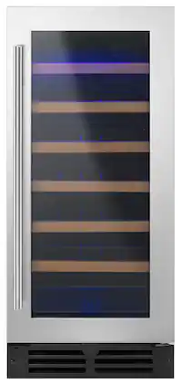 Whirlpool - 34-Bottle Built-In Wine Cooler - Stainless Steel