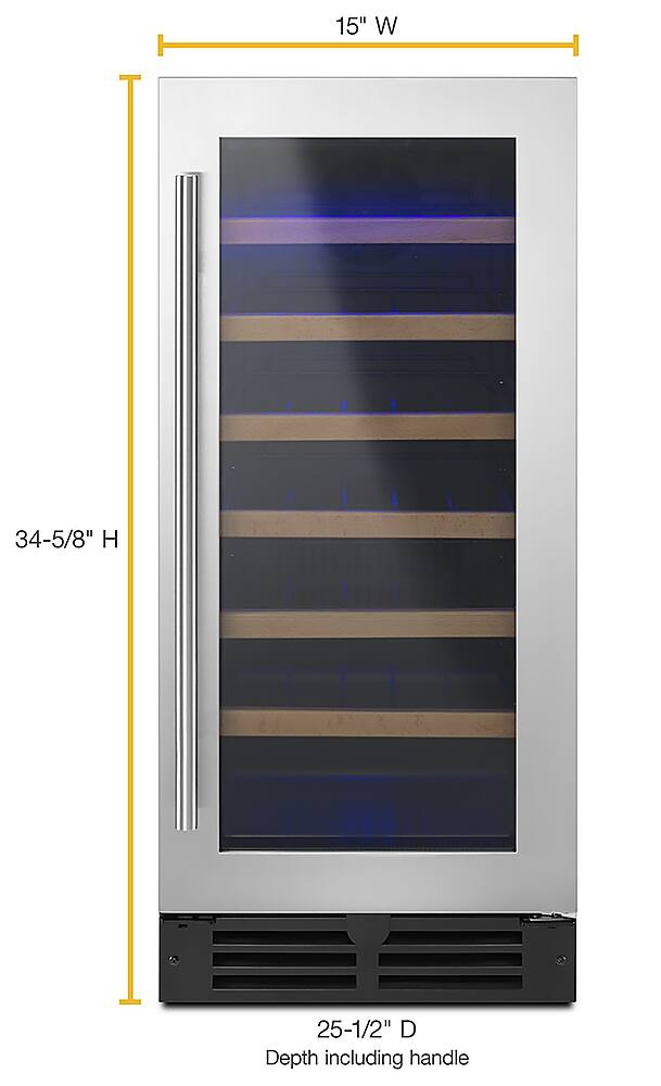 Alt View 11. Whirlpool - 34-Bottle Built-In Wine Cooler - Stainless Steel.