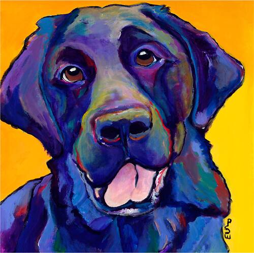 Front. Trademark Art - Pat Saunders-White Buddy Gallery-Wrapped Canvas - Purple/Yellow.