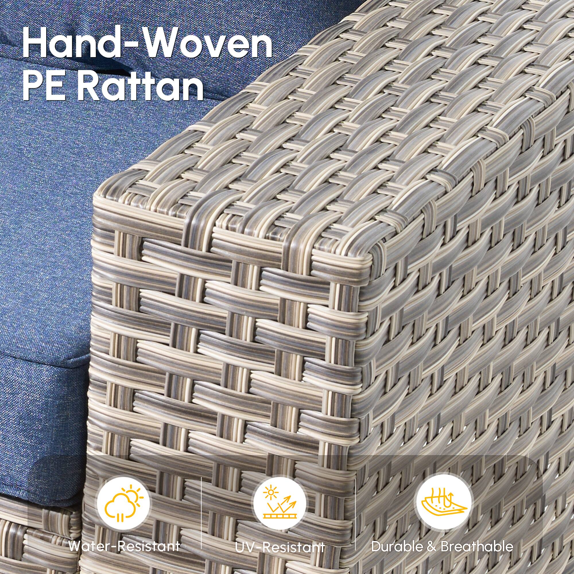 Hand-Woven PE Rattan

- Water-Resistant
- UV-Resistant
- Durable & Breathable