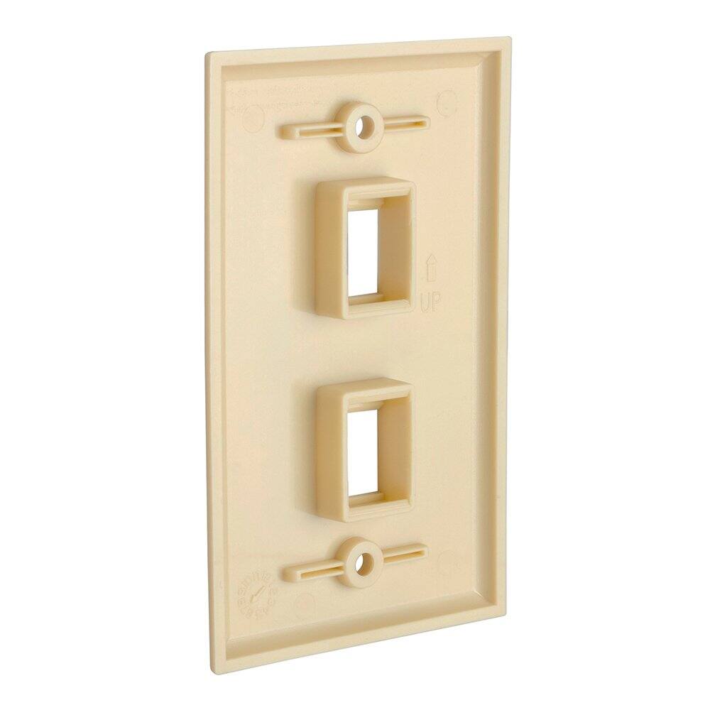 Left. Cmple.com - Cmple - Keystone Wall Plate Cover Ethernet Wall Plates for Modular Inserts, RJ45 Keystone Jack - 10 Pack 2 Port - Ivory - Ivory.