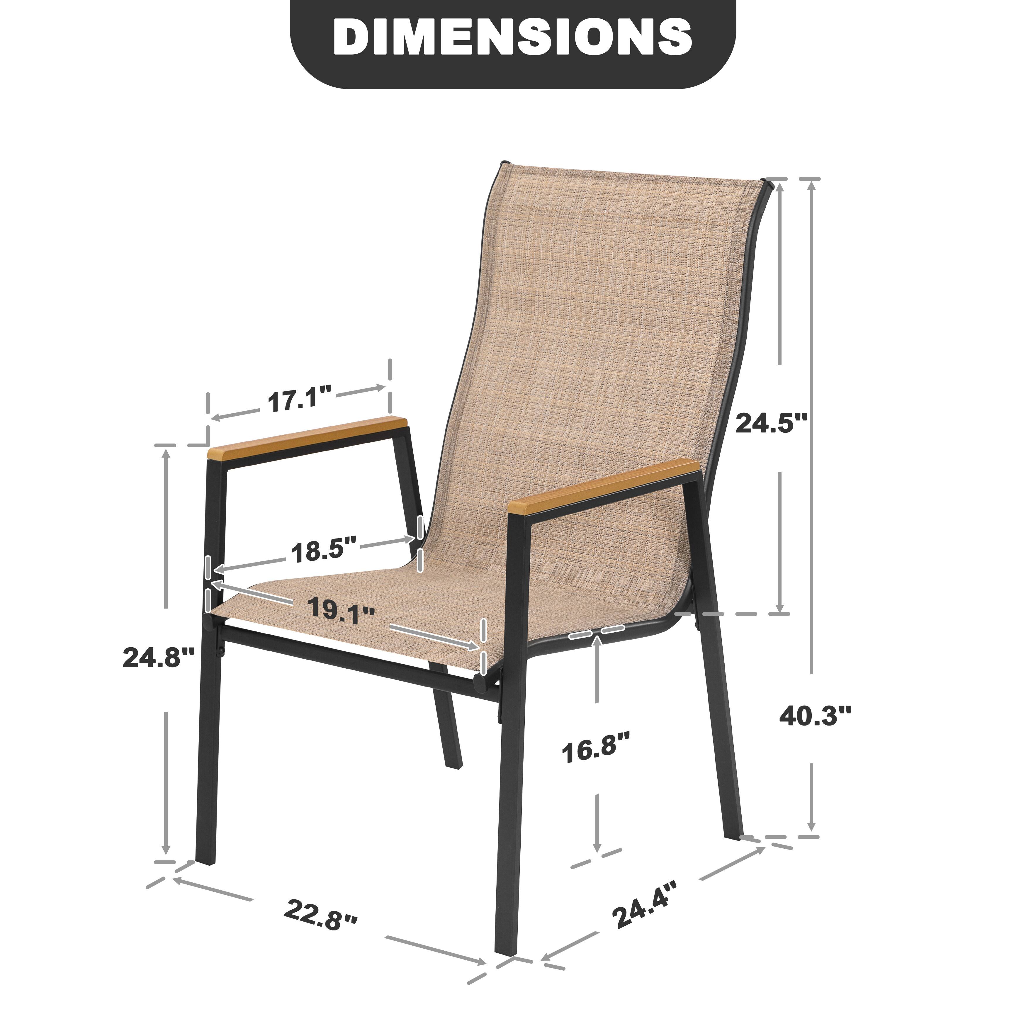 DIMENSIONS 17.1" 24.5" 24.8" 18.5" 19.1" 16.8" 40.3" 22.8" 24.4"