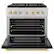 Angle. ZLINE - ZLINE Autograph 36" Paramount Dual Fuel Range and Gold Accents (SDRZ-BLM-36-G) - White.