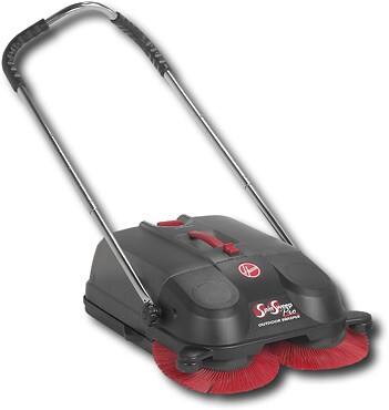 Angle Standard. Hoover - SpinSweep™ Pro Outdoor Sweeper - Black and Red.