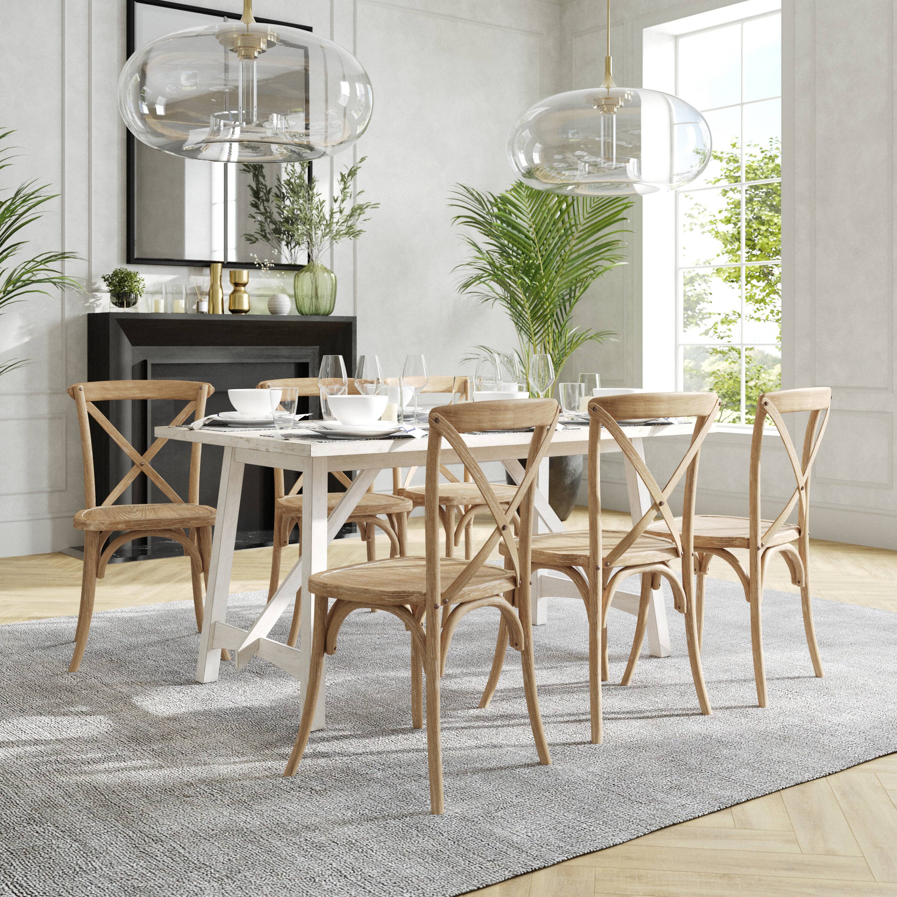 Alt View 2. Flash Furniture - Advantage Natural With White Grain X-Back Chair - Natural.