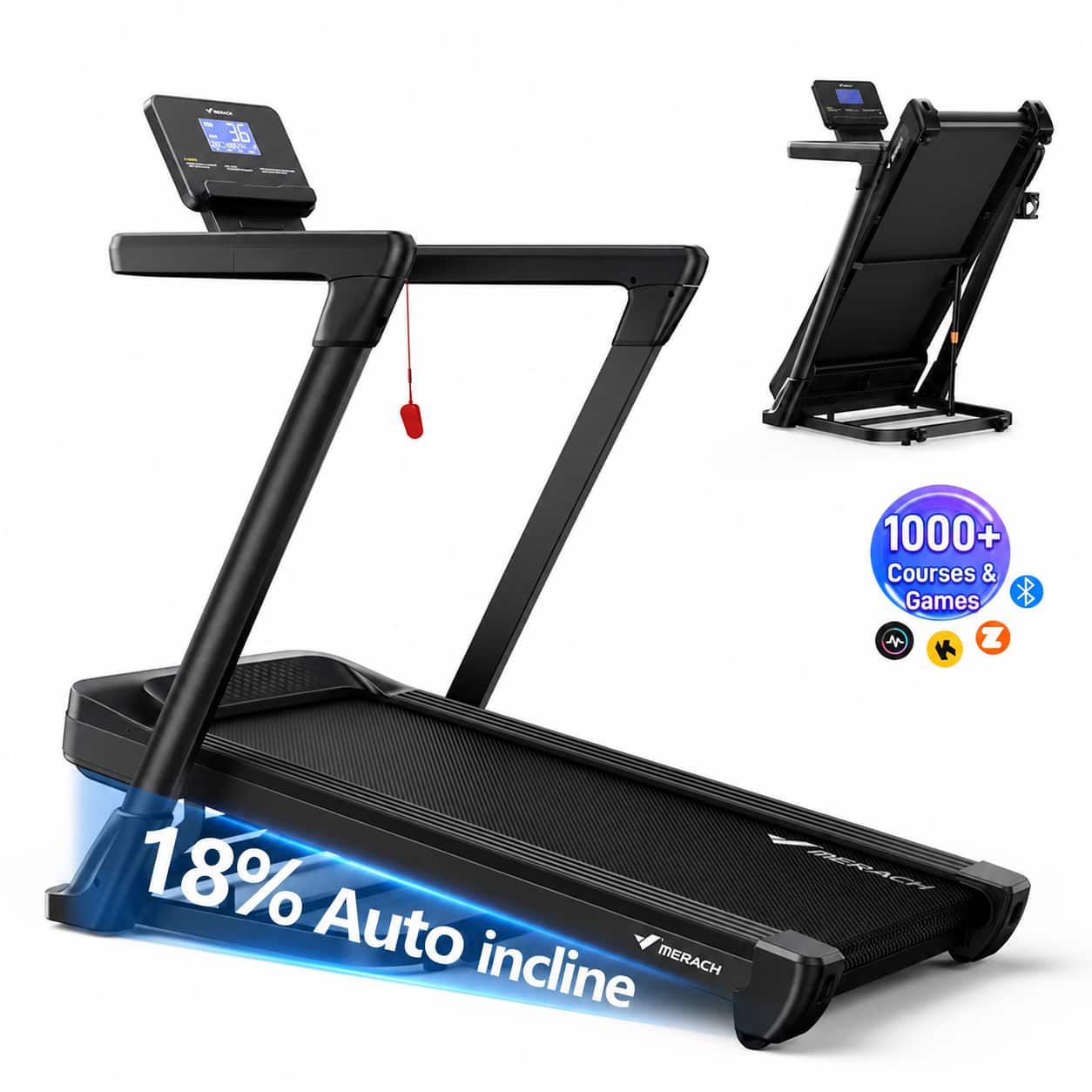 - 1000+ Courses & Games
- 18% Auto incline
- MERACH
