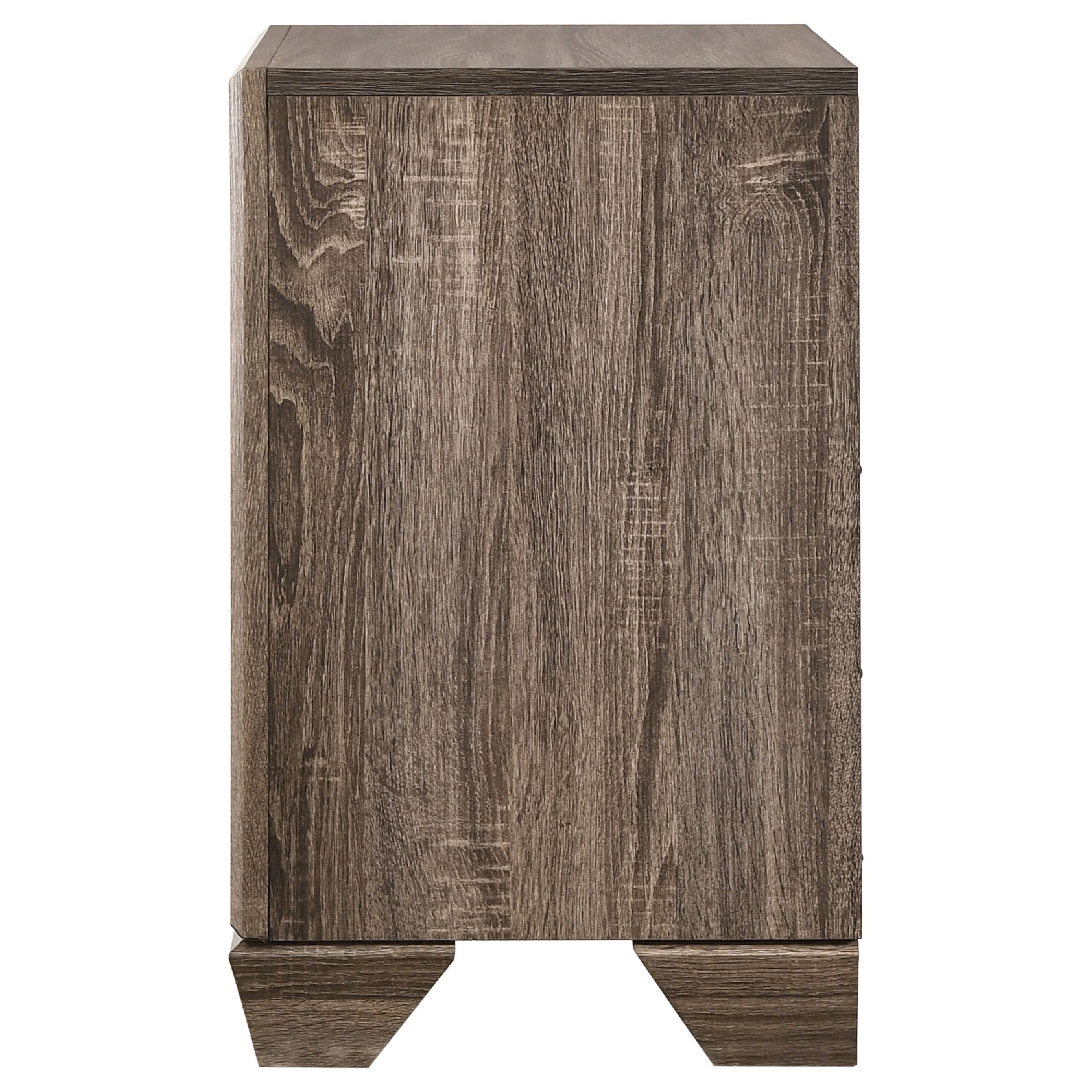 Alt View 1. Manhattan Lane - Transitional Style Wooden Nightstand with Two Drawers and Tapered Feet - Brown.