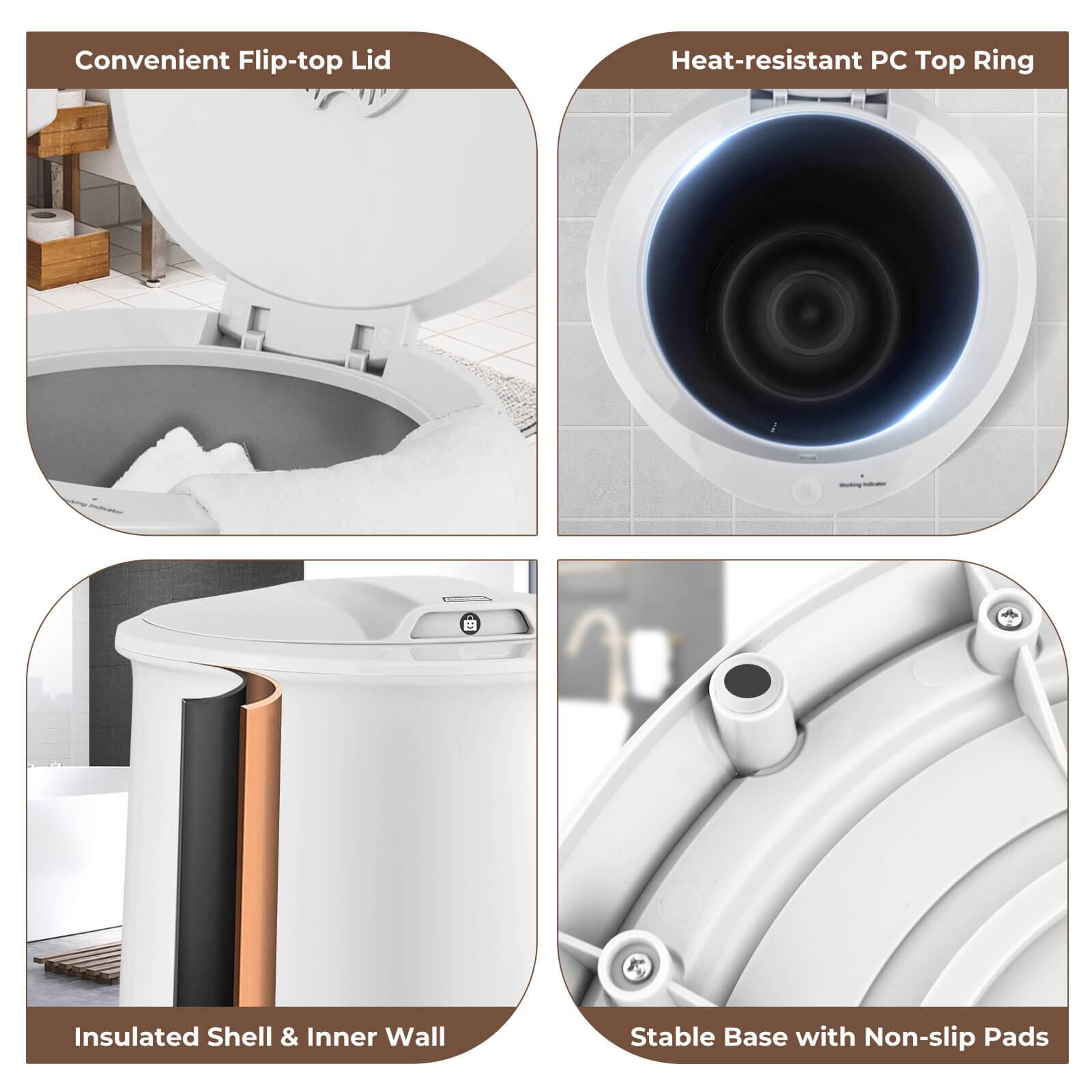 - Convenient Flip-top Lid
- Heat-resistant PC Top Ring
- Insulated Shell & Inner Wall
- Stable Base with Non-slip Pads