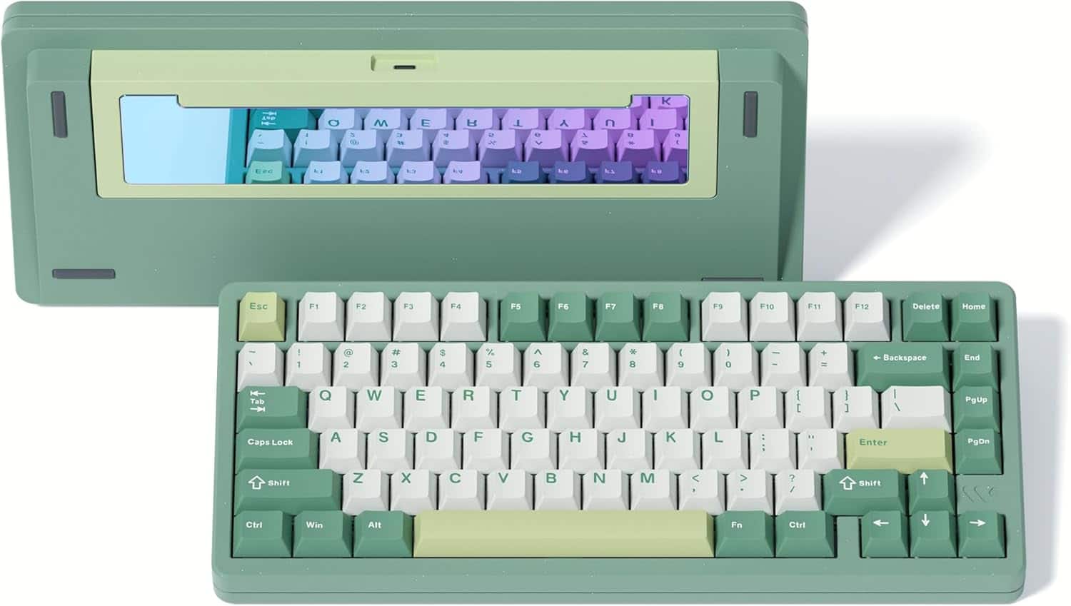 Womier - SK75 75% Keyboard with Full Aluminum Wireless Mechanical Gaming Keyboard - Green