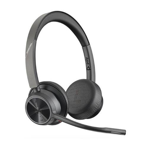 Left. Plantronics - Poly Plantronics Voyager 4320 UC Wireless Headset and Charging Stand.