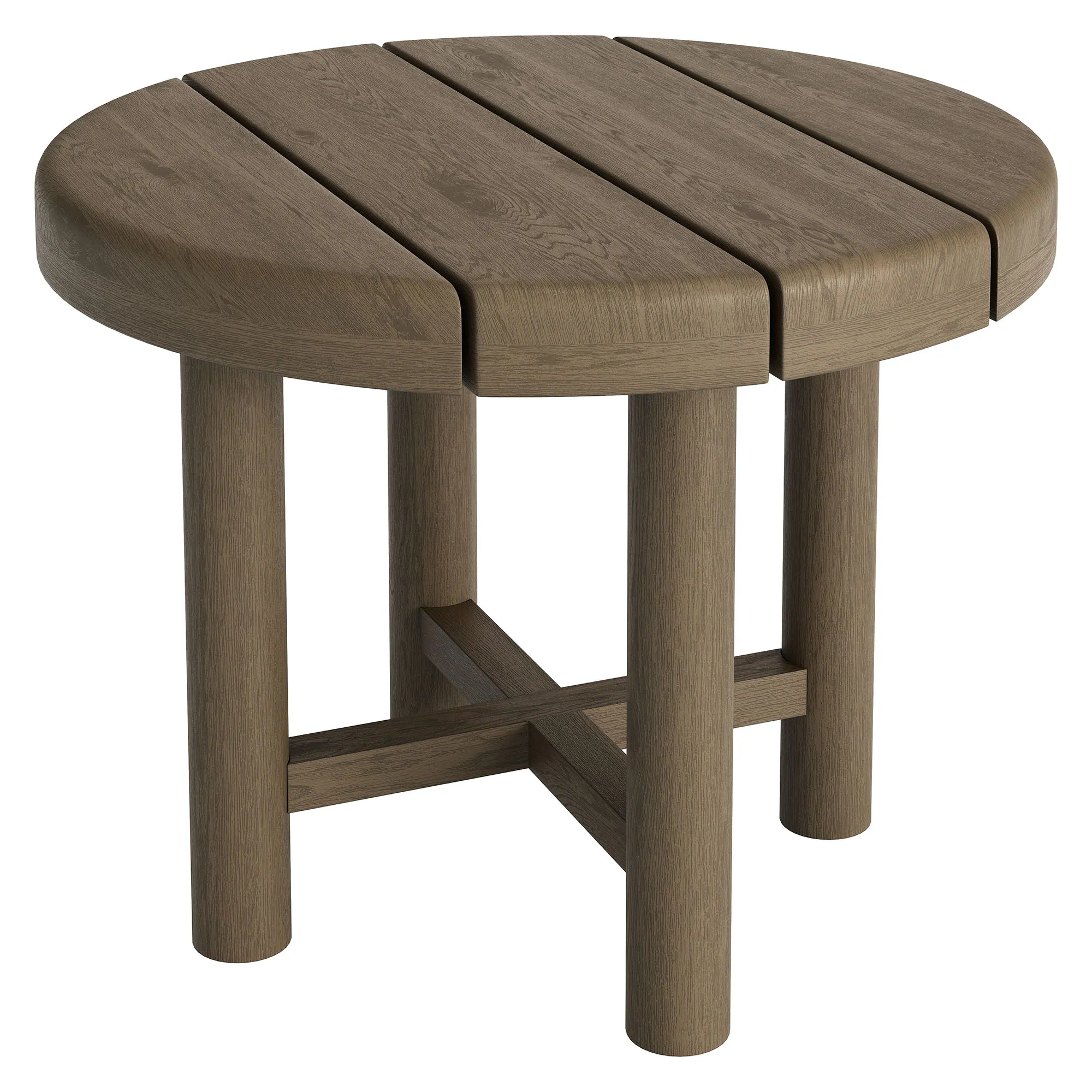 Eleni 20-Inch Round Outdoor Teak Wood Side Table by Modway - Weathered Gray Teak