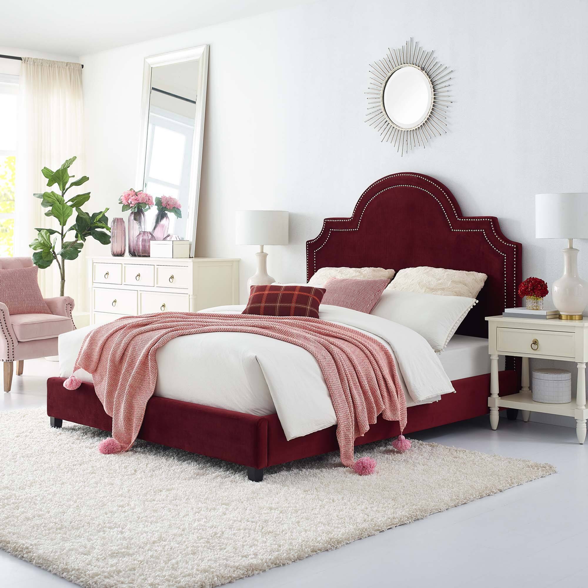 Alt View 2. Modway - Amira Upholstered Fabric Queen Bed - Brown.