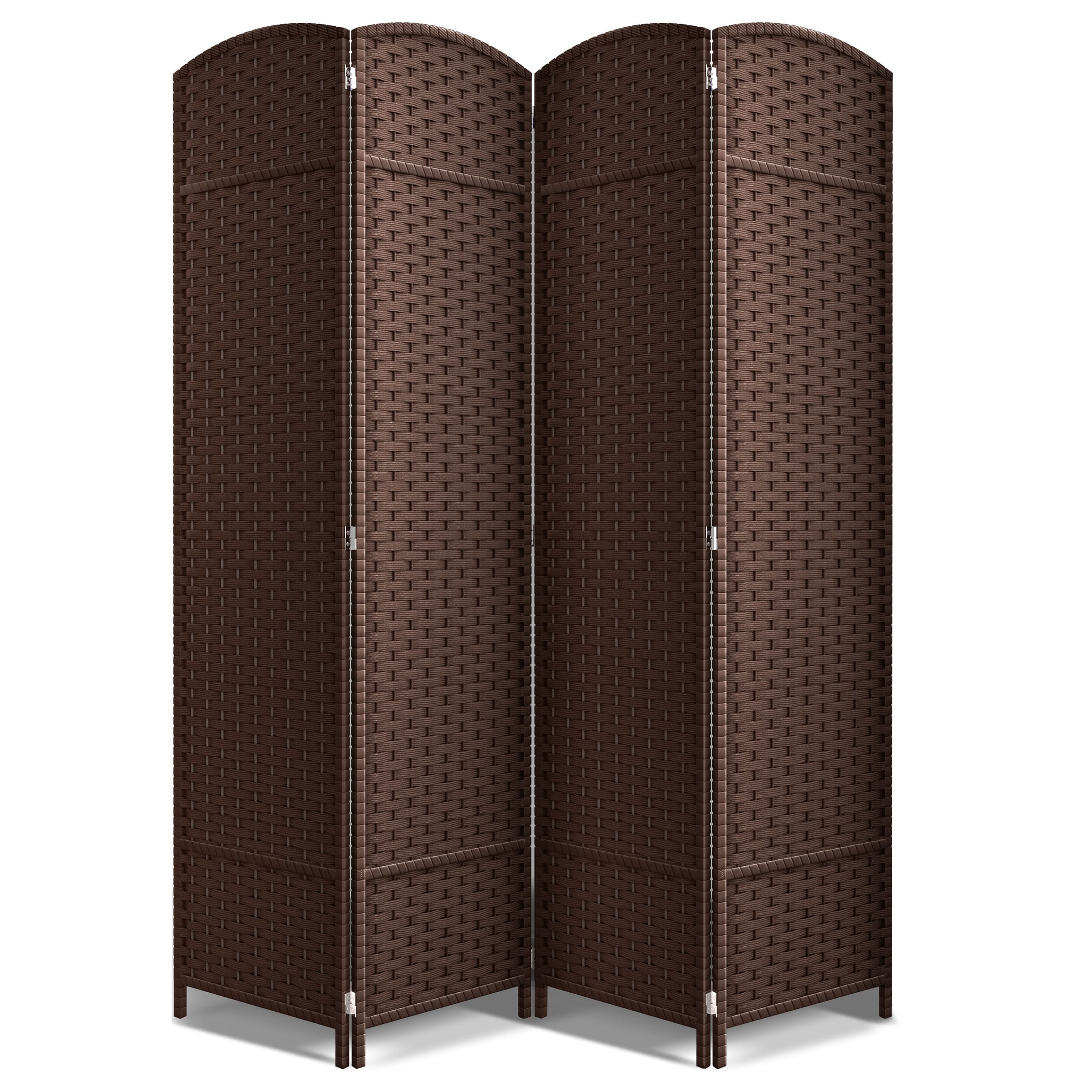 Sorbus - 4 Panel Room Divider 6 ft. Tall - Privacy Screen, Extra Wide Double Hinged Panels, Mesh Hand-Woven Design - Chocolate price history on PriceWatchPro