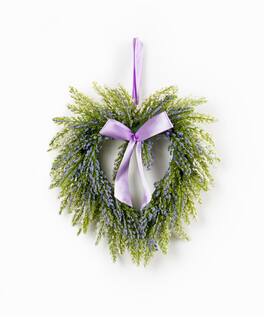 BreeBe - Lavender Twig Heart Wreath (Set of 2) - Purple, Green