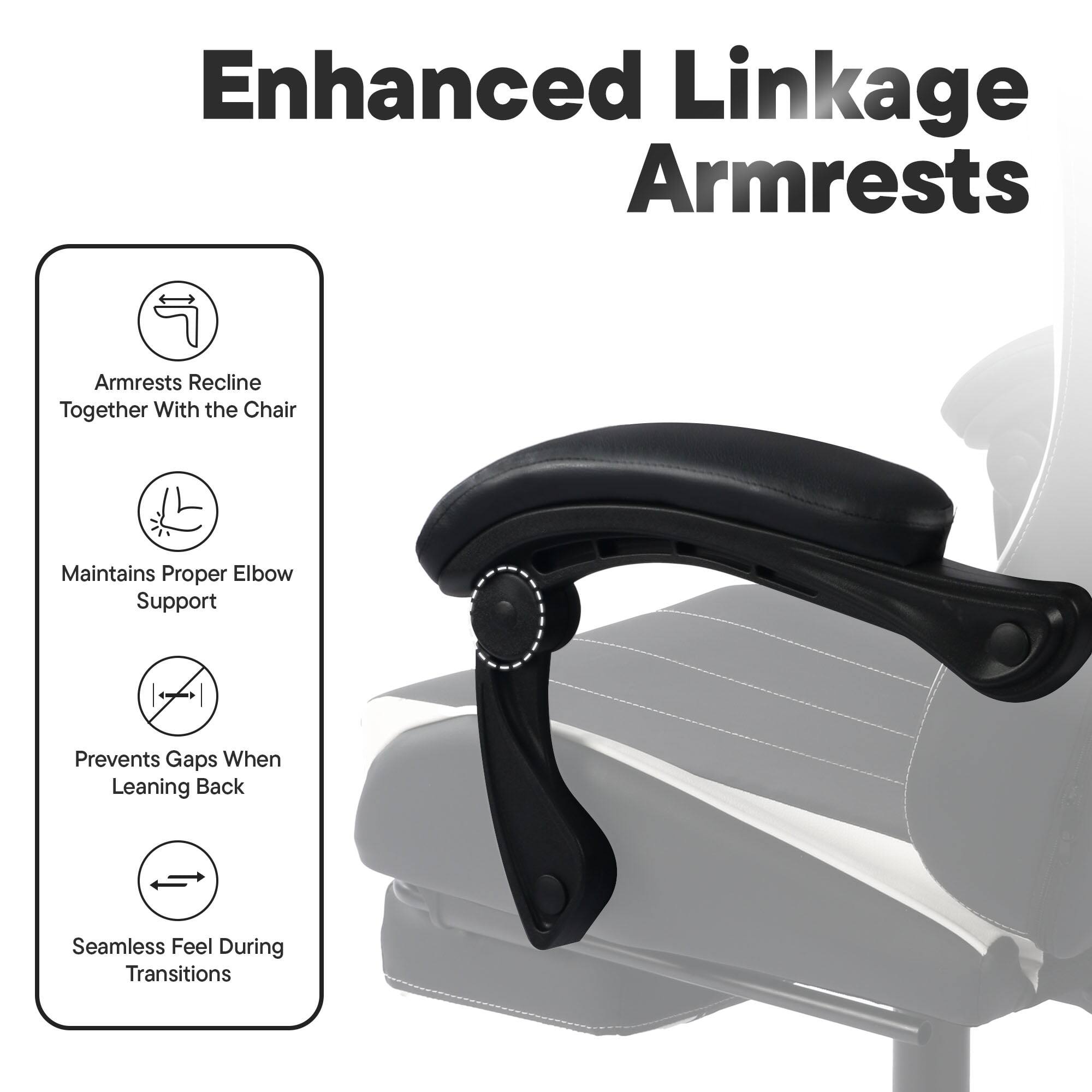 Enhanced Linkage Armrests

- Armrests recline together with the chair
- Maintains proper elbow support
- Prevents gaps when leaning back
- Seamless feel during transitions