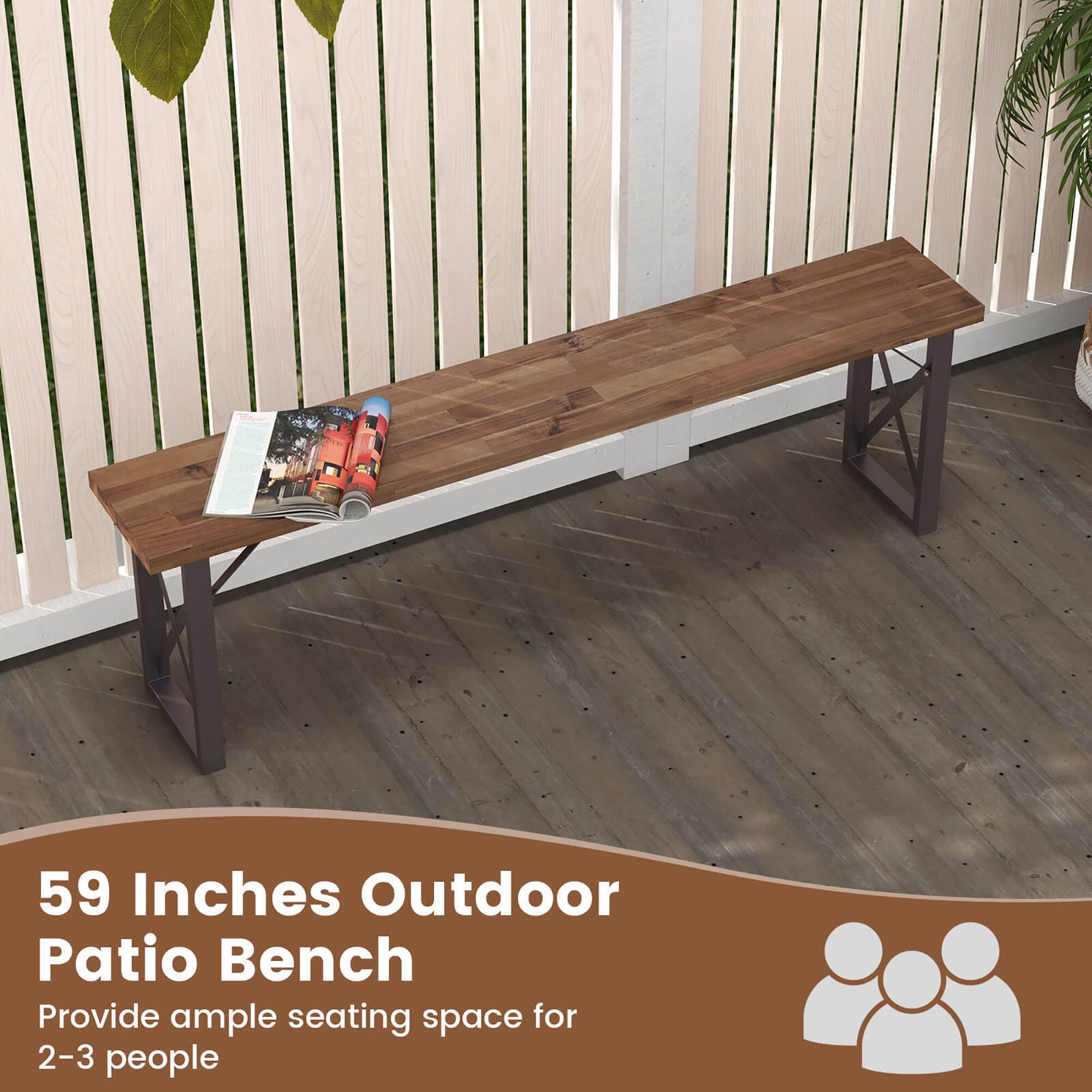59 Inches Outdoor Patio Bench
Provide ample seating space for 2-3 people