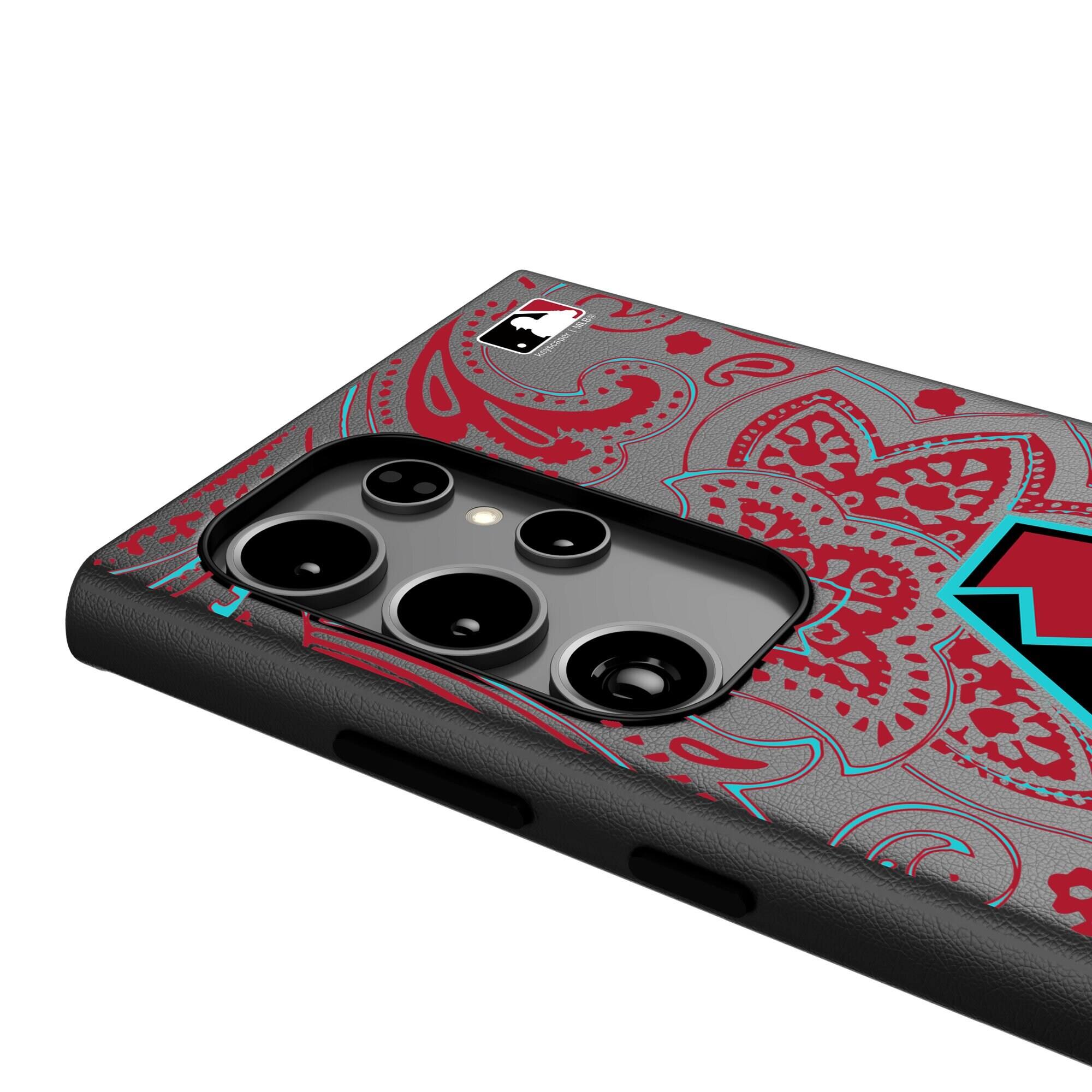 Alt View 3. Keyscaper - Arizona Diamondbacks Paisley Galaxy Magnetic Bump Case - S25 Ultra - Black.