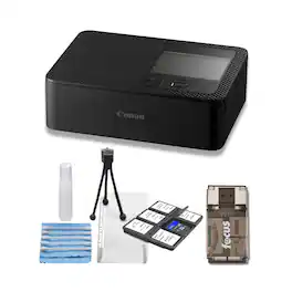 Canon - Selphy CP1500 Wireless Photo Printer with Card Reader Bundle - Black