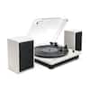 Front. Victrola - Victrola Montauk Bluetooth Record Player with 3 speed Turntable and Bookshelf Speakers - White.