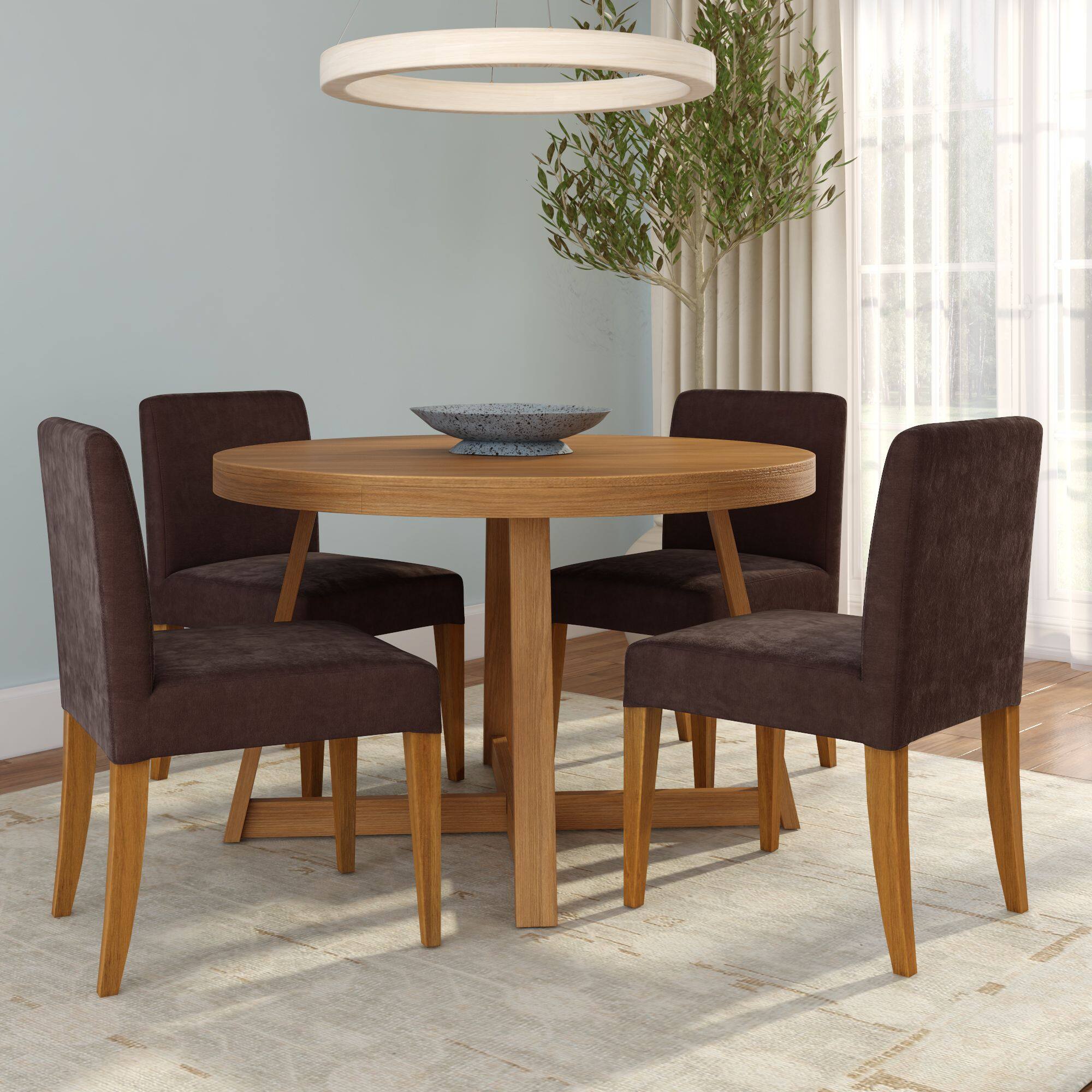 Alt View 8. Plank+Beam - Chesnee Dining Chair with Short Slipcover, Chocolate MB2405-09 (2 Pack) - Chocolate.