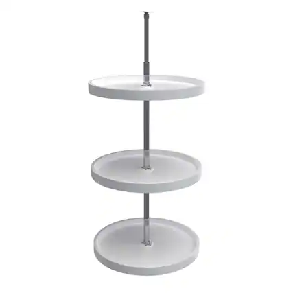 Front. Rev-A-Shelf - Rev-A-Shelf 20'' Lazy Susan Full-Circle Polymer 3-Shelf, White, 6013-20-11-526 - White.