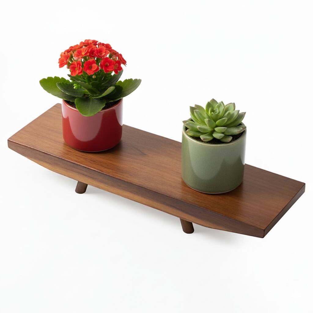 Front. Garnen - Kitchen Decorative Tray, Acacia Wood Tray for Coffee Table Bathroom Vanity Countertop, Pedestal Stand Riser Tray, Brown - Brown.