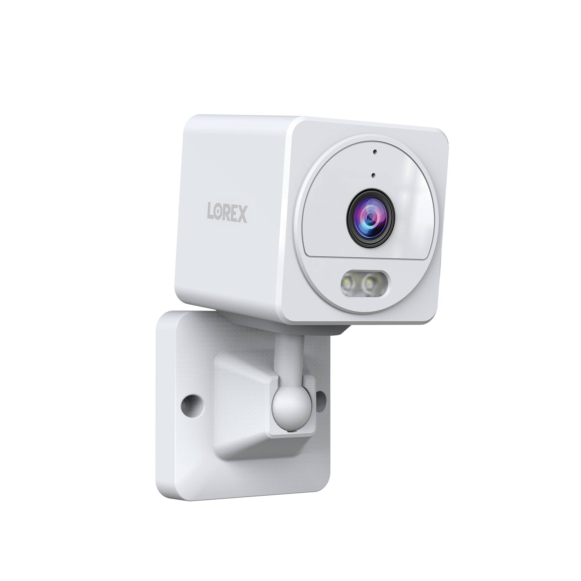 Left. Lorex - Connect 2K Indoor Wi-Fi Security  Camera - White.