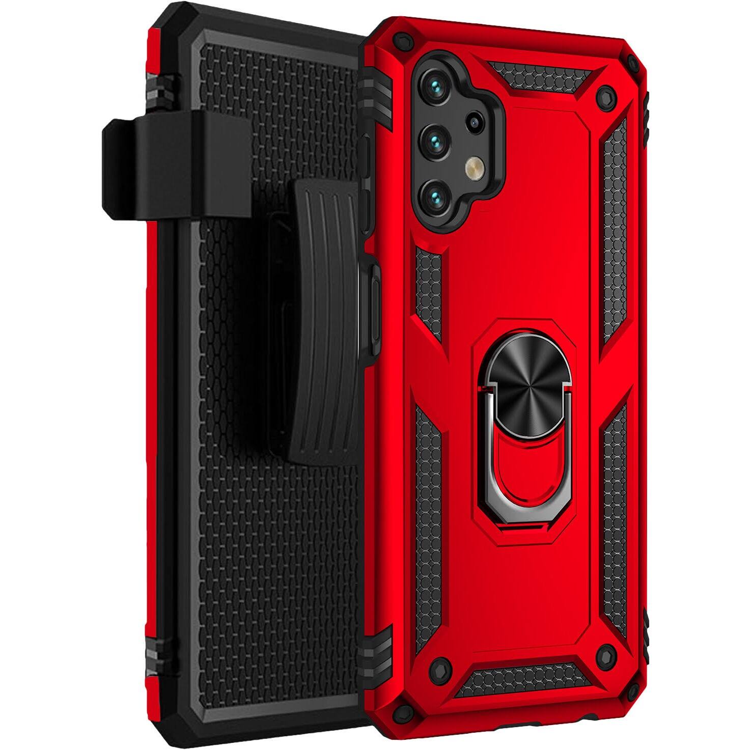 Alt View 12. SaharaCase - Military Kickstand Series Case for Samsung Galaxy A13 4G and A13 LTE - Red.