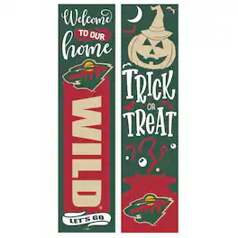 Evergreen Enterprises - Minnesota Wild 47" Double Sided Halloween Leaner Fan Sign - Multicolor
