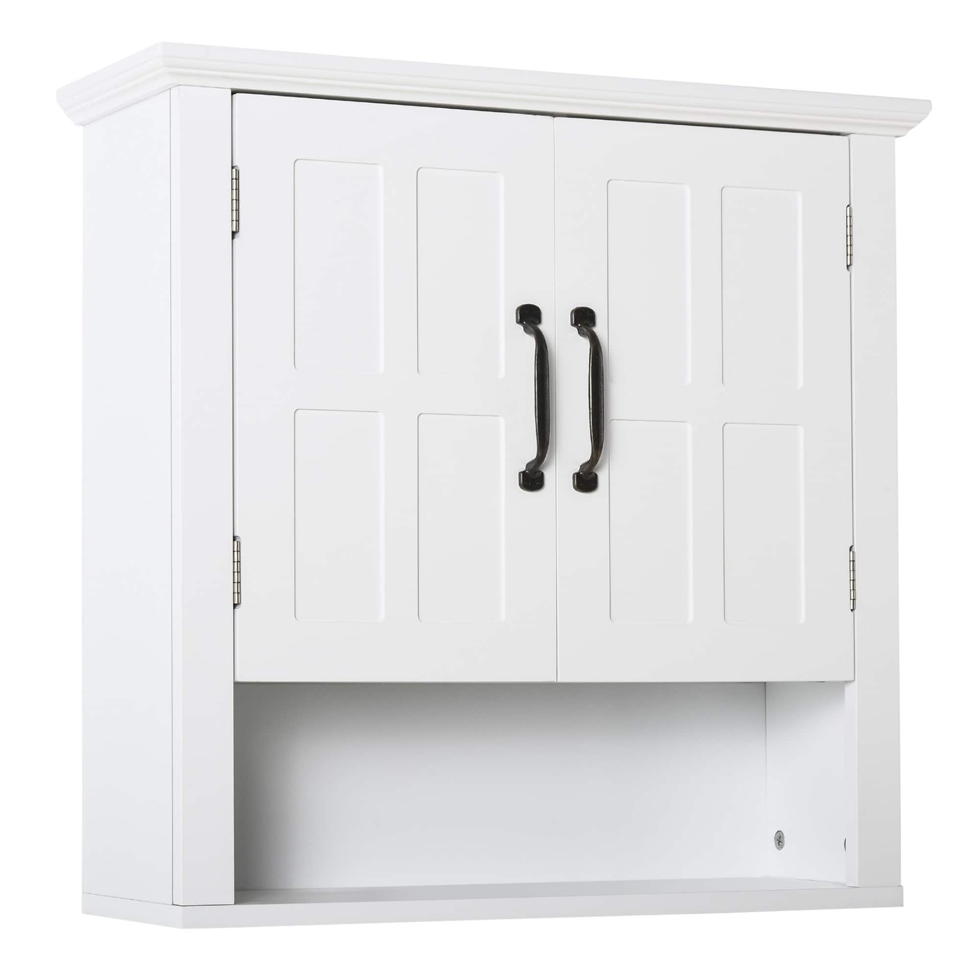 Homcom - Medicine Cabinet, 3-Tier Bathroom Wall Cabinet with Adjustable Shelf and 2 Doors, Bathroom Cabinet for Over the Toilet - White