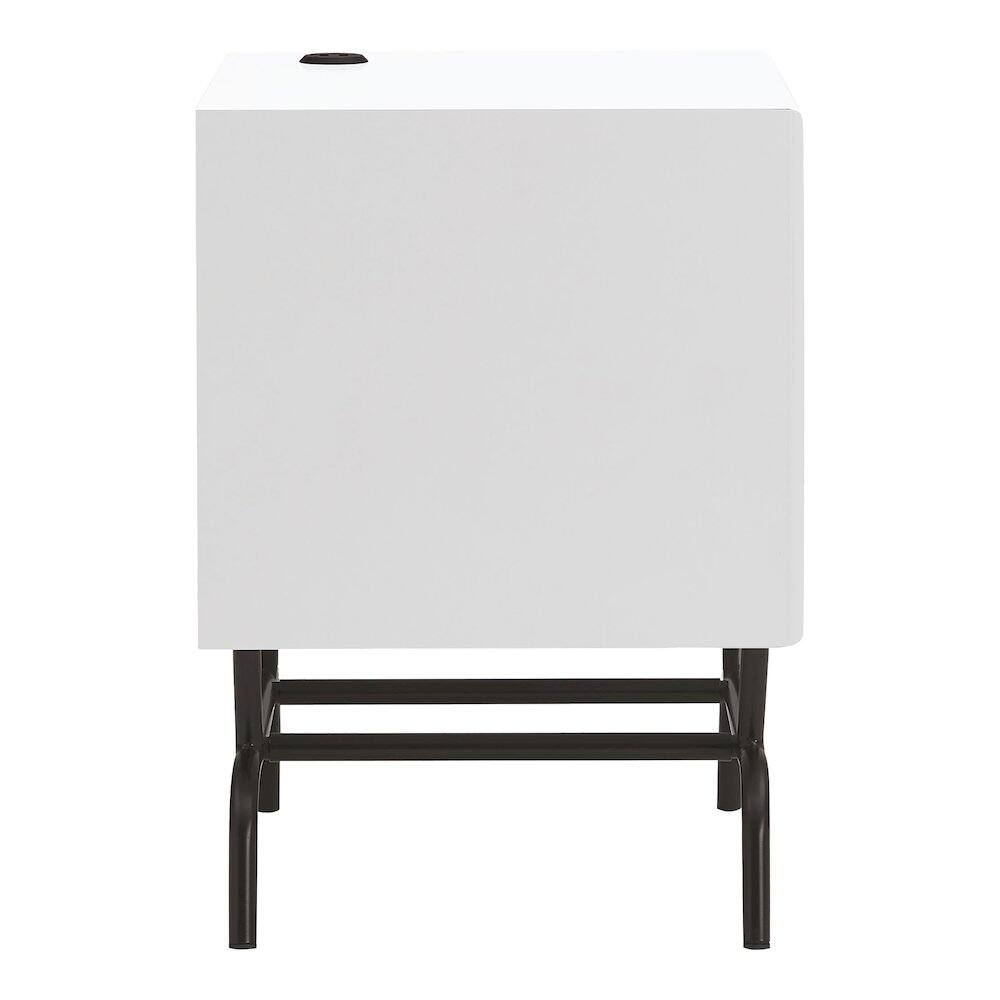 Left. Furniture of America - Gleb Wood Storage End Table with USB Port - White.