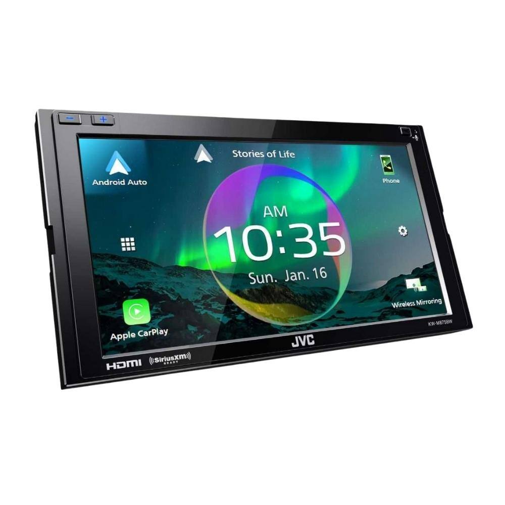 - Stories of Life
- Android Auto
- Apple CarPlay
- AM 10:35
- Sun. Jan. 16
- Wireless Mirroring
- HDMI (SiriusXM)
- JVC KW-MB758W