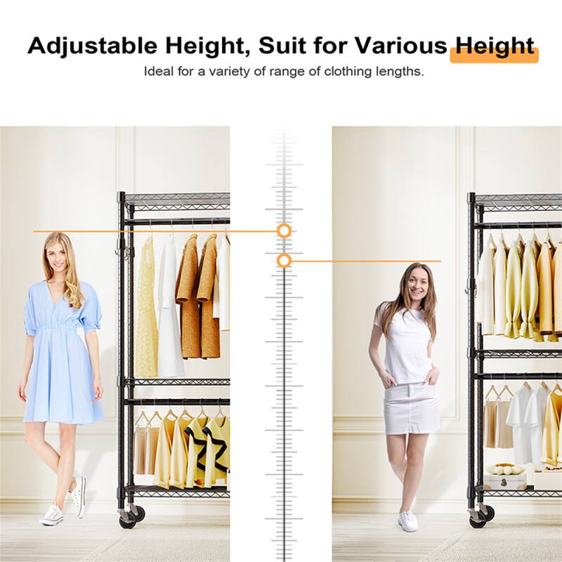 Adjustable Height, Suit for Various Height  
Ideal for a variety of range of clothing lengths.