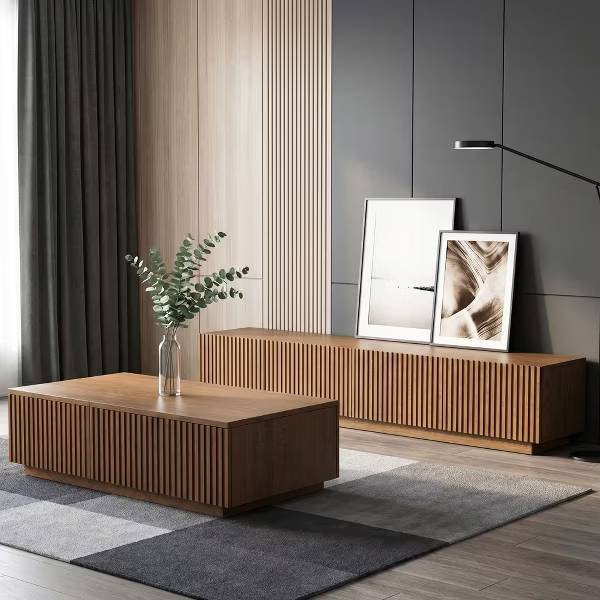 Alt View 6. luck idea - Modern 86.61" TV Stand and Media Console & Entertainment Centers with Large Storage Space - brown.