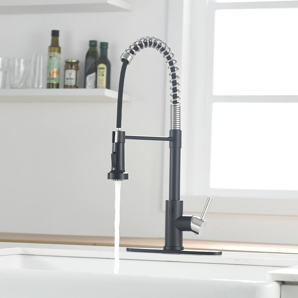 Left. Siljoy - Touchless Kitchen Faucet,Hands Free Automatic Smart Kitchen Faucet - Black and Silver.